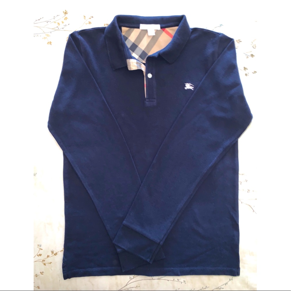 Boys Burberry size 14y long sleeved polo